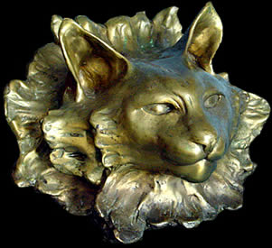 Dante - Cat face Bronce sculpture