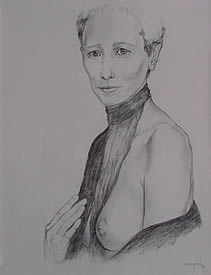 Goddess Drawing - Pencil and Paper 16" x 20" - Matted and Framed